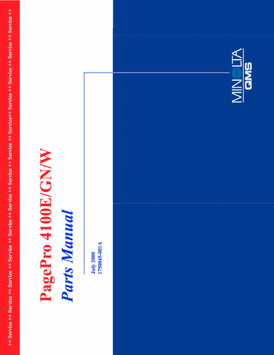 Konica Minolta QMS pagepro 4100 Konica Minolta QMS PagePro 4100E/GN/W Service Manual and Parts Manual